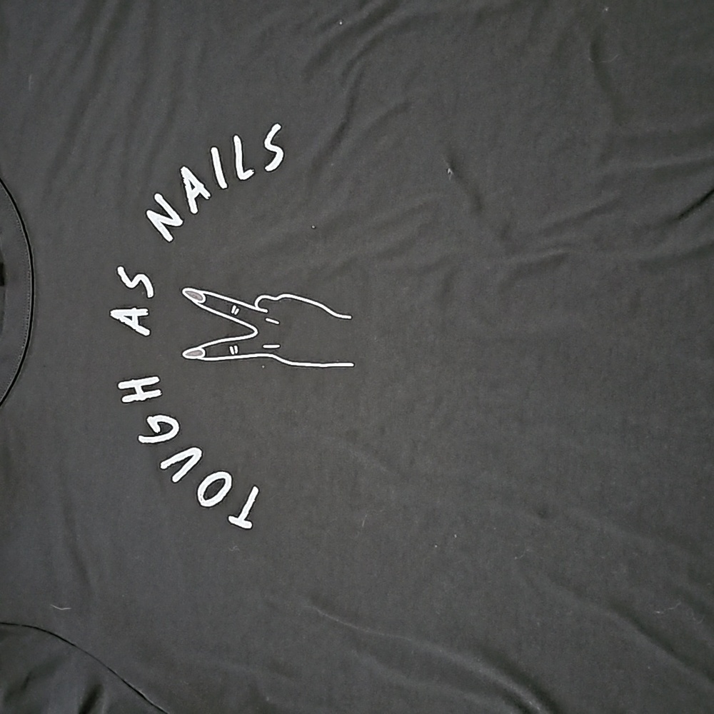 Lularoe 3X Black Liv Boyfriend Tshirt 'Tough As Nails' In White